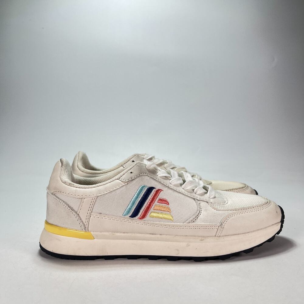Aldi Gear White Multi Retro Lace Up Lifestyle Walking Sneakers Women's Size 8
